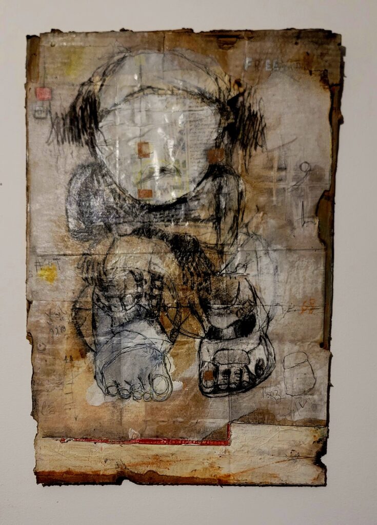 Waiting for My Home
Charcoal and mixed media on treated cardboard 70x50 cm