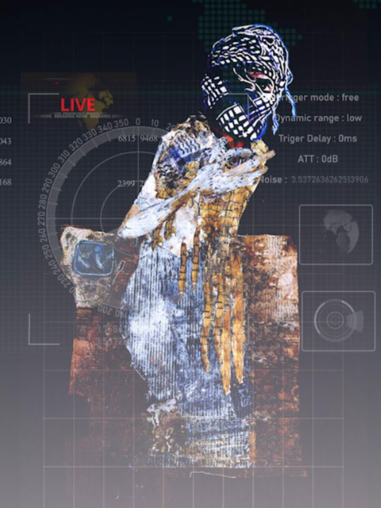 The Last Observer

Animation film still (produced in After Effects), monotype print with mixed media, 2025.

A conceptual work exploring themes of Palestinian resistance.